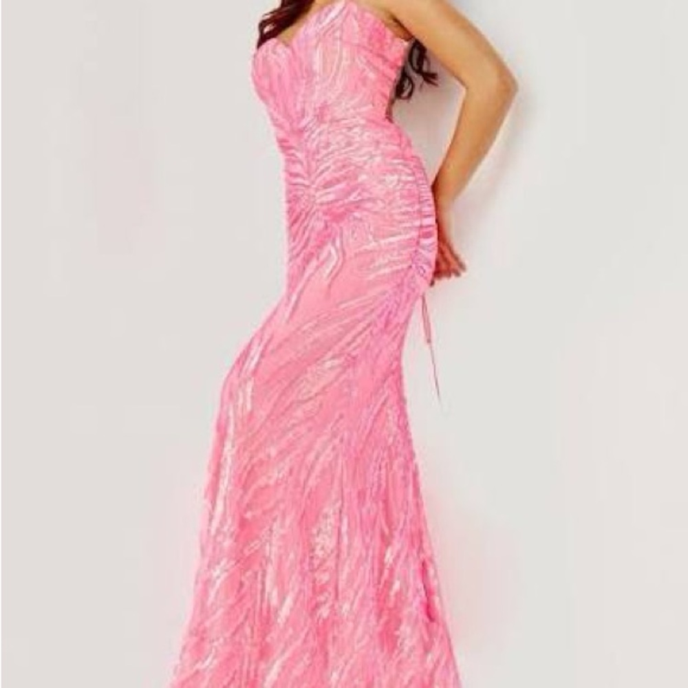 JVN by Jovani Vibrant Pink Prom Dress